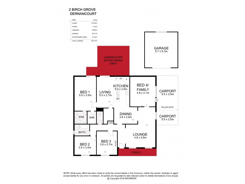 2 Birch Grove, Dernancourt SA 5075 Floorplan