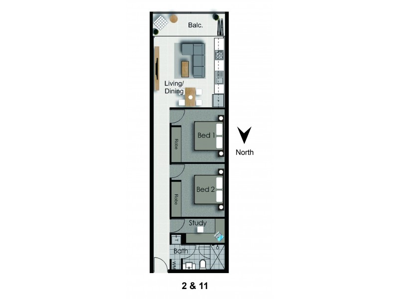 11/60 South Terrace, Adelaide SA 5000 Floorplan