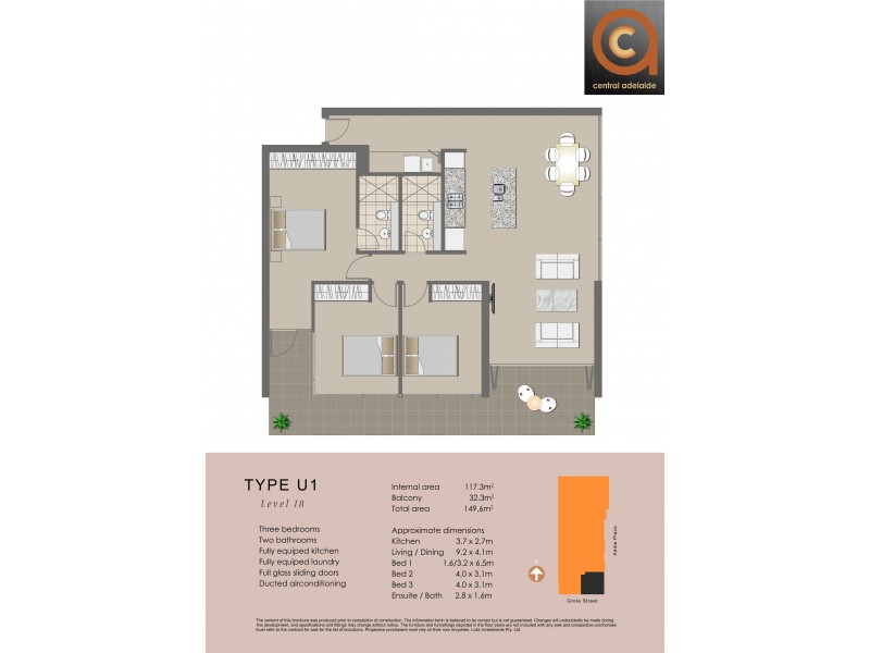 2912/17 Austin Street, Adelaide SA 5000 Floorplan