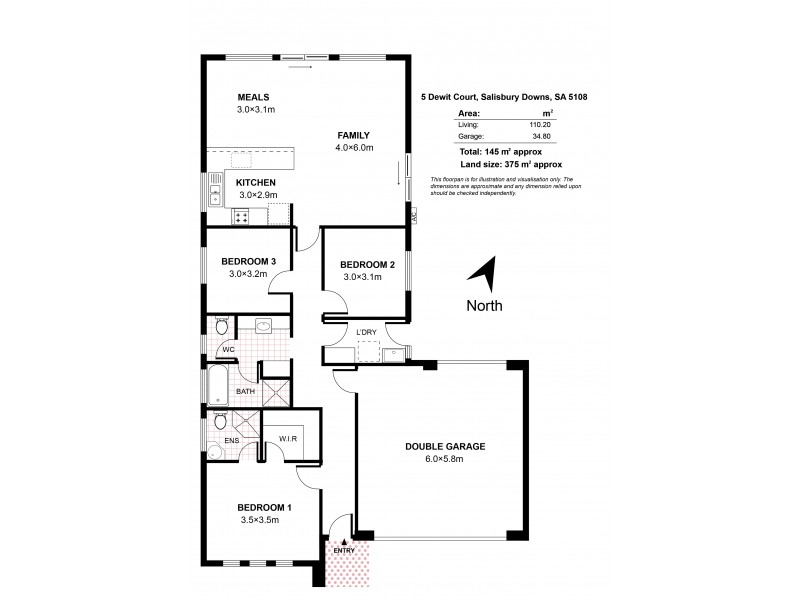 5 Dewit Street, Salisbury Downs SA 5108 Floorplan