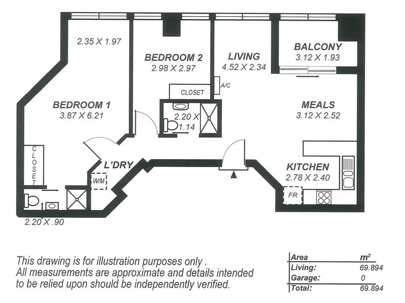 191/65 King william st, Adelaide SA 5000 Floorplan