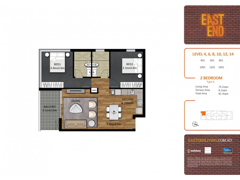 1001/297 Pirie Street, Adelaide SA 5000 Floorplan