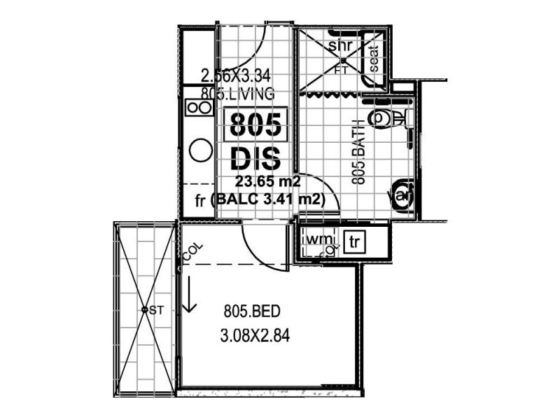 805/235 Pirie Street, Adelaide SA 5000 Floorplan