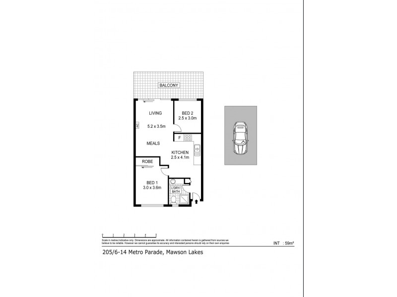 205/6-14 Metro Parade, Mawson Lakes SA 5095 Floorplan