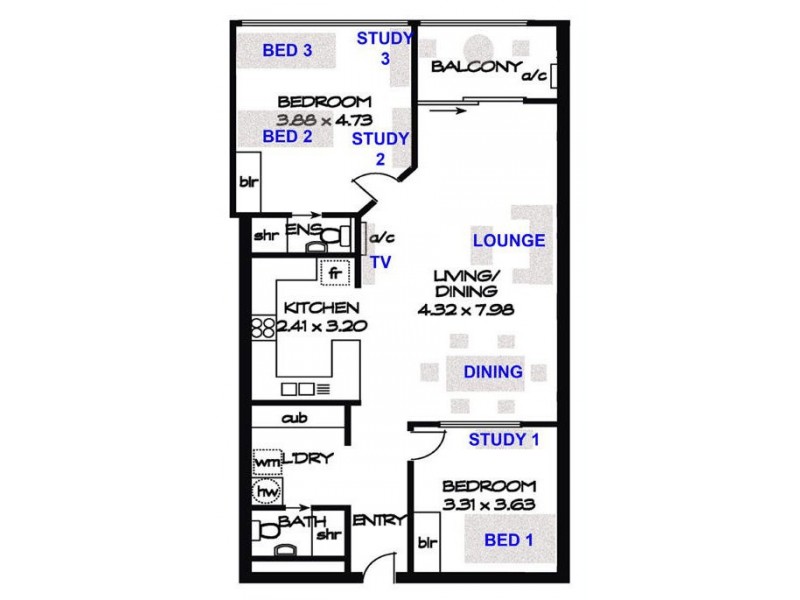 184/65 King William Street, Adelaide SA 5000 Floorplan