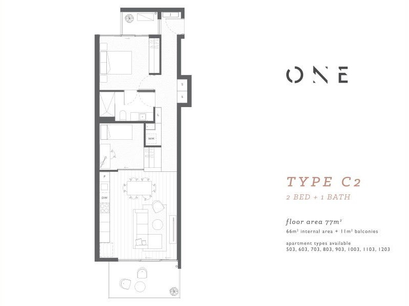 1503/248 Flinders Street, Adelaide SA 5000 Floorplan