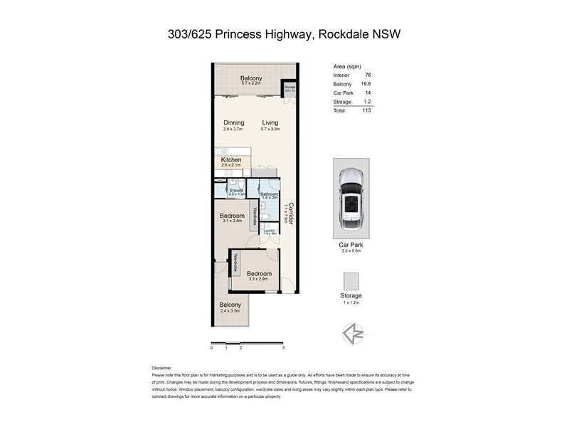 303/625-627 Princes Highway, Rockdale NSW 2216 Floorplan