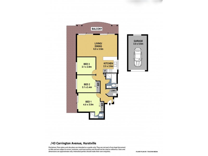 3/43 Carrington Avenue, Hurstville NSW 2220 Floorplan