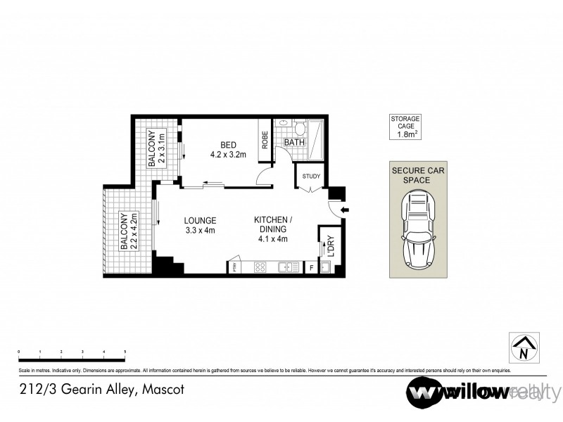 212/3 Gearin Alley, Mascot NSW 2020 Floorplan