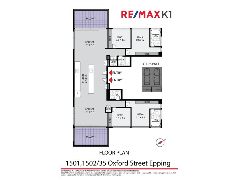 1501,1502/35 Oxford Street, Epping NSW 2121 Floorplan