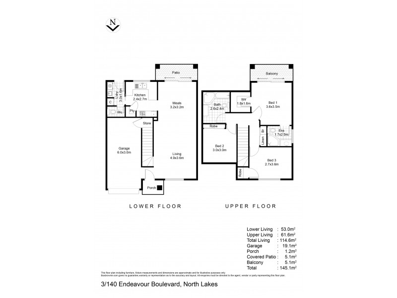 3/140 Endeavour Boulevard, North Lakes QLD 4509 Floorplan