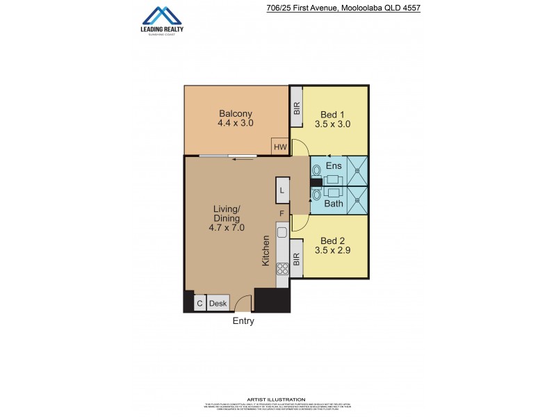 706/25 First Avenue, Mooloolaba QLD 4557 Floorplan