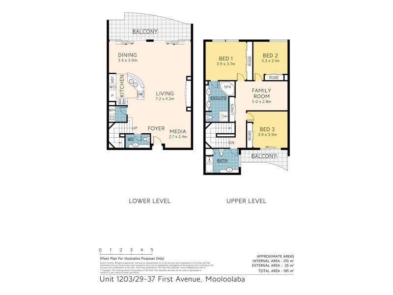 1203 29-37 First Avenue, Mooloolaba QLD 4557 Floorplan