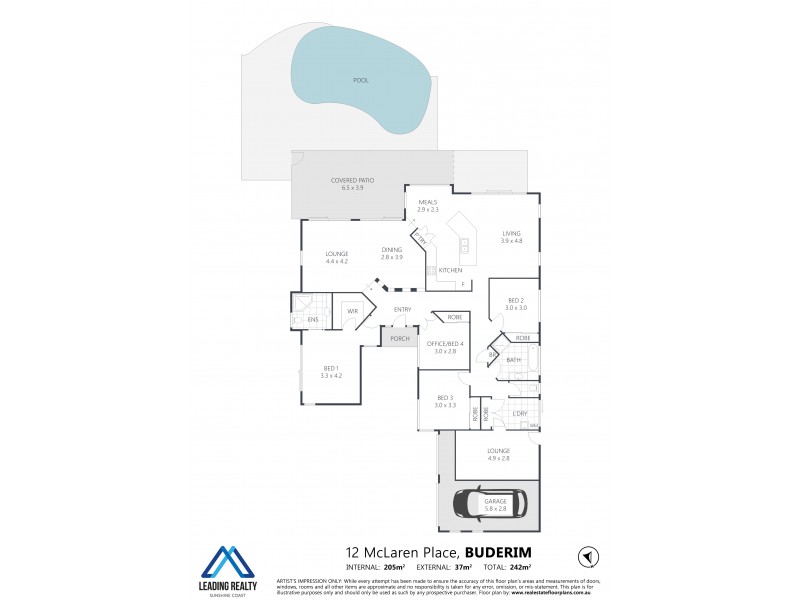 12 Mclaren Pl, Buderim QLD 4556 Floorplan