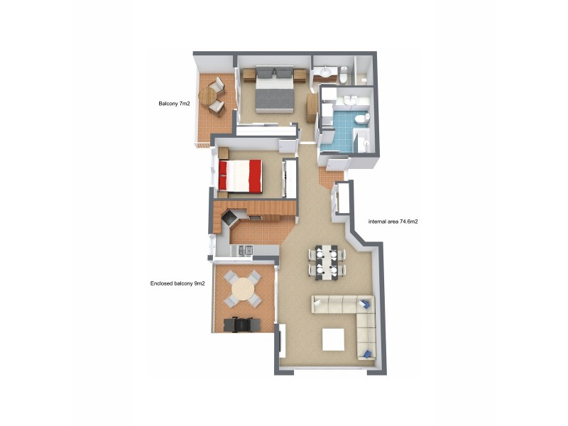 6/64 Brighton Street, Biggera Waters QLD 4216 Floorplan