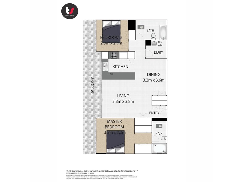 49/18 Commodore Drive, Surfers Paradise QLD 4217 Floorplan