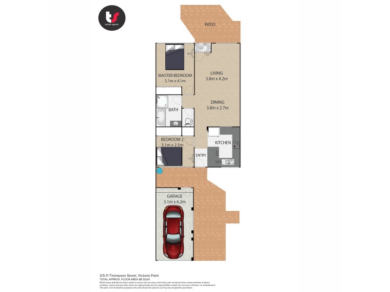 3/7 Thompson Street, Victoria Point QLD 4165 Floorplan