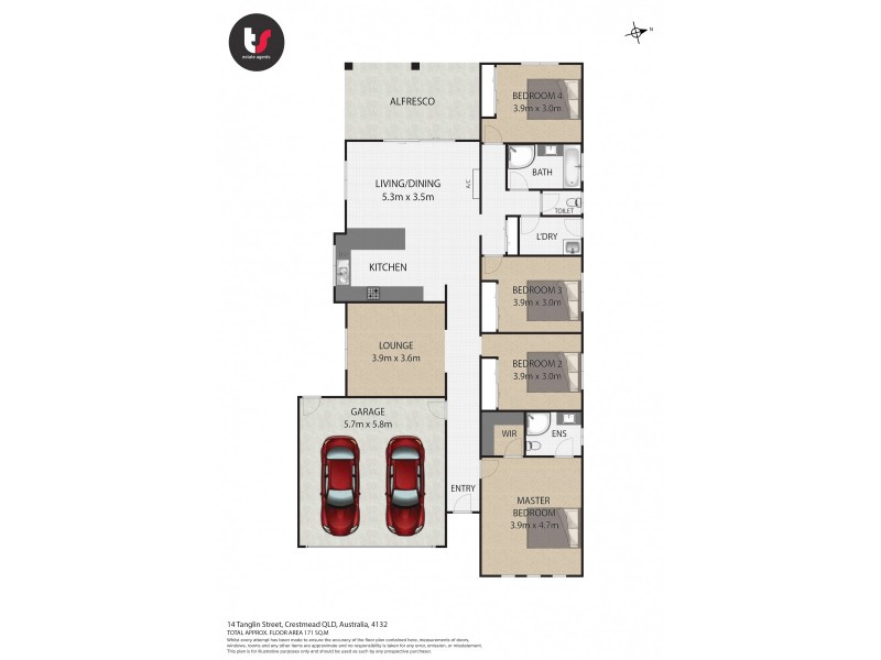 14 Tanglin Street, Crestmead QLD 4132 Floorplan