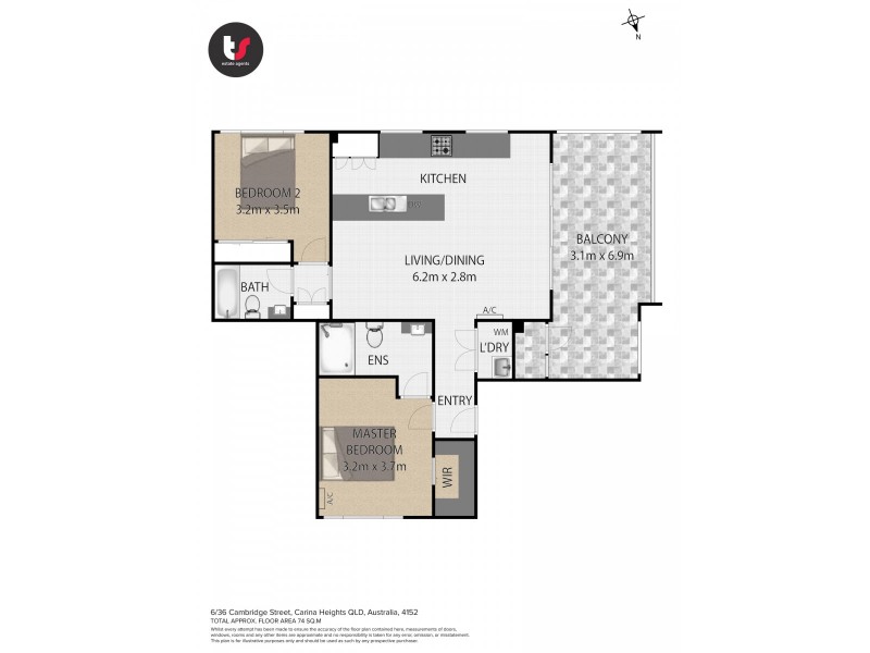 6/36 Cambridge Street, Carina Heights QLD 4152 Floorplan