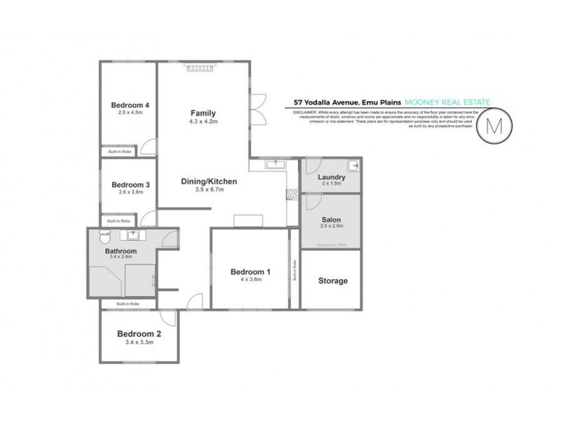 57 Yodalla Avenue, Emu Plains NSW 2750 Floorplan