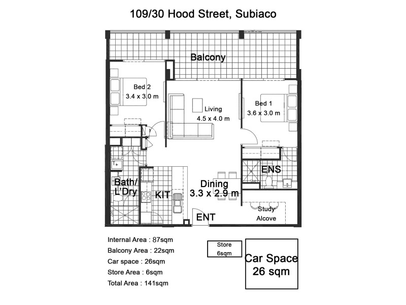 109/30 Hood Street, Subiaco WA 6008 Floorplan
