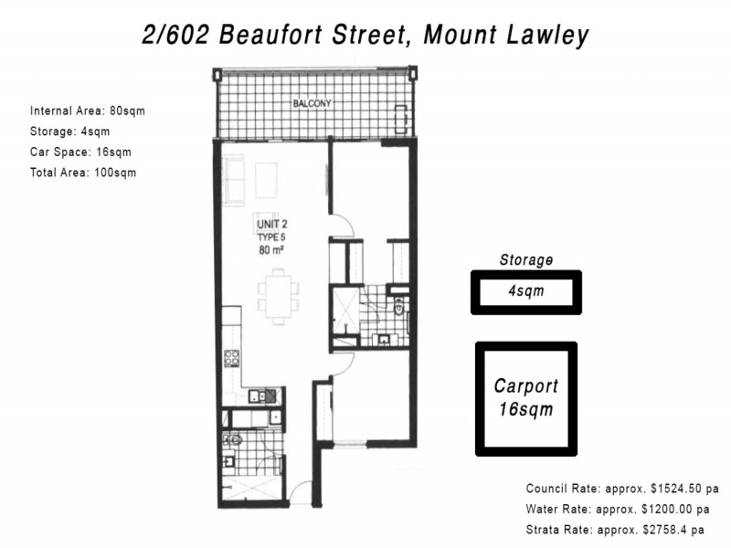 2/602 Beaufort Street, Mount Lawley WA 6050 Floorplan