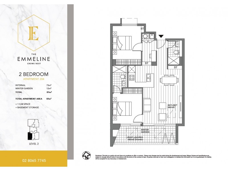 204/34-40A Falcon Street, Crows Nest NSW 2065 Floorplan