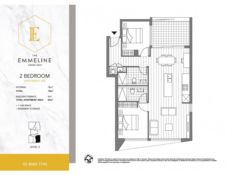 206/34-40A Falcon Street, Crows Nest NSW 2065 Floorplan