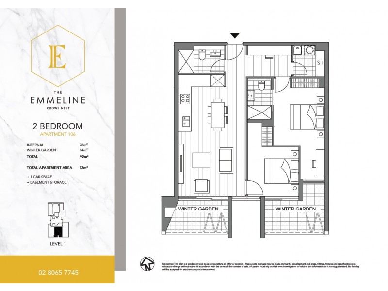106/34-40A Falcon Street, Crows Nest NSW 2065 Floorplan