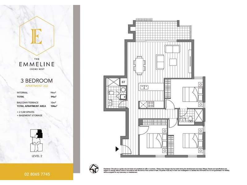 202/34-40A Falcon Street, Crows Nest NSW 2065 Floorplan