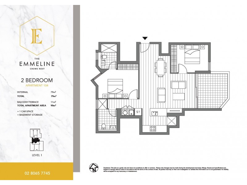 104/34-40A Falcon Street, Crows Nest NSW 2065 Floorplan