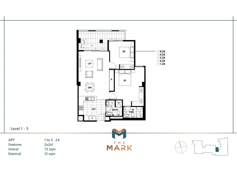524/3 Leonard St, Bankstown NSW 2200 Floorplan