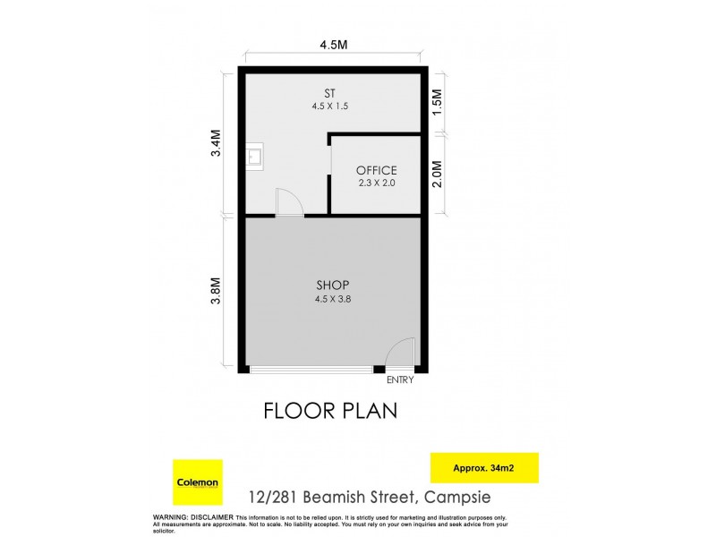 Shop 12/283 Beamish St, Campsie NSW 2194 Floorplan
