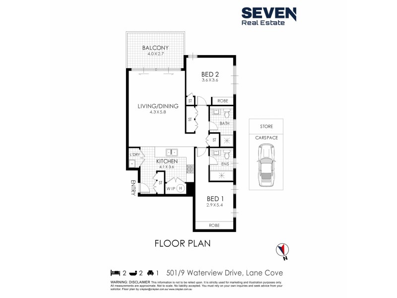 501/9 Waterview Drive, Lane Cove NSW 2066 Floorplan
