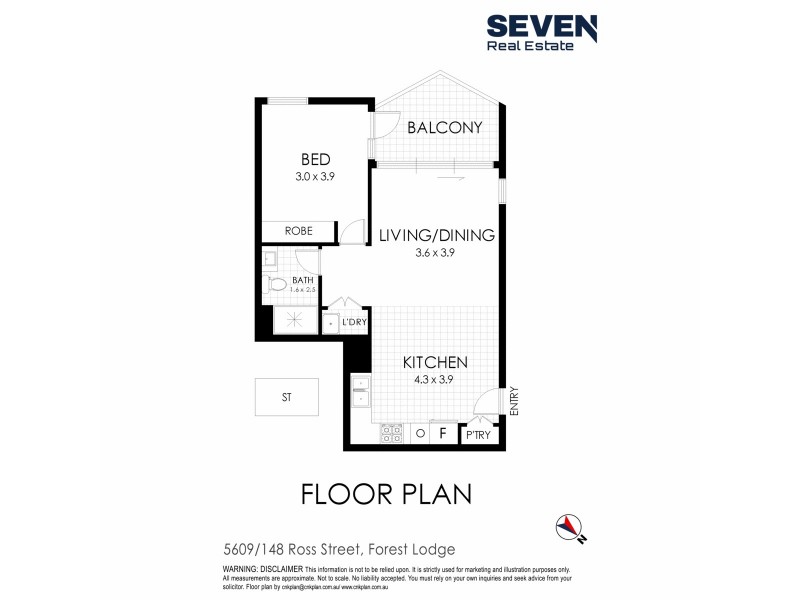 5609/148 Ross Street, Forest Lodge NSW 2037 Floorplan