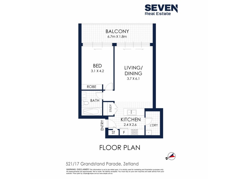 521/17 Grandstand Parade, Zetland NSW 2017 Floorplan