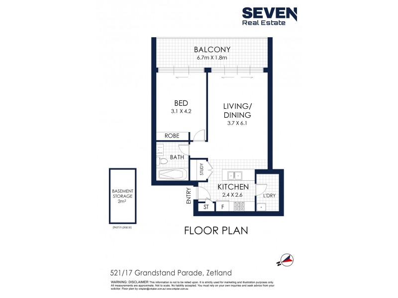 521/17 Grandstand Parade, Zetland NSW 2017 Floorplan