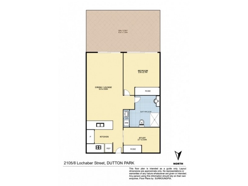 2105/8 Lochaber Street, Dutton Park QLD 4102 Floorplan