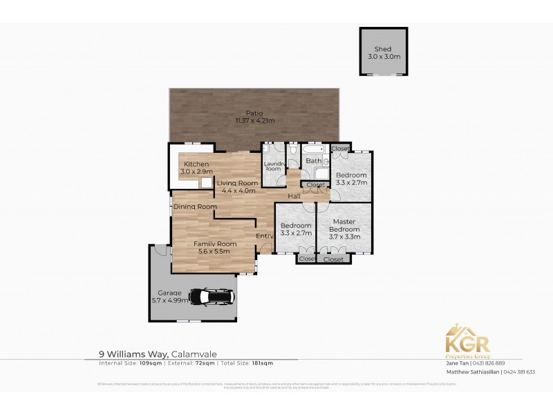 9 Williams Way, Calamvale QLD 4116 Floorplan