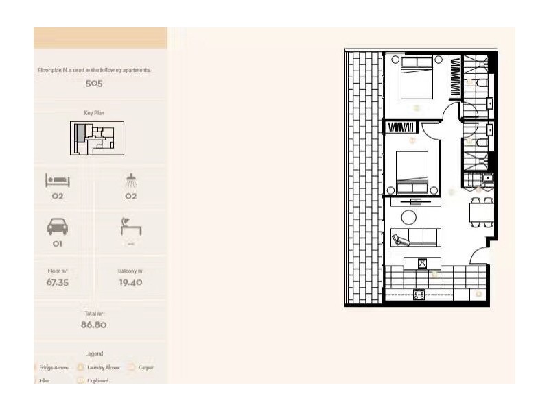 505/17 Poplar St, Box Hill VIC 3128 Floorplan
