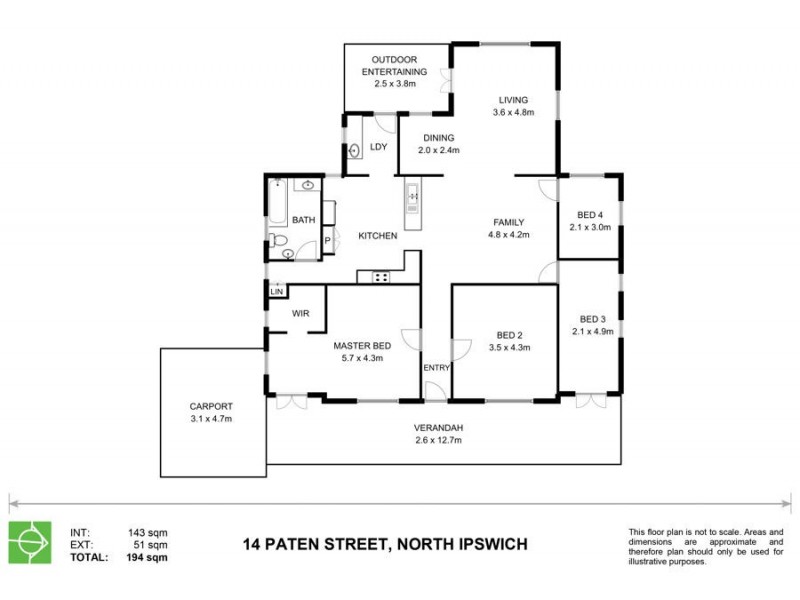 14 Paten Street, North Ipswich QLD 4305 Floorplan