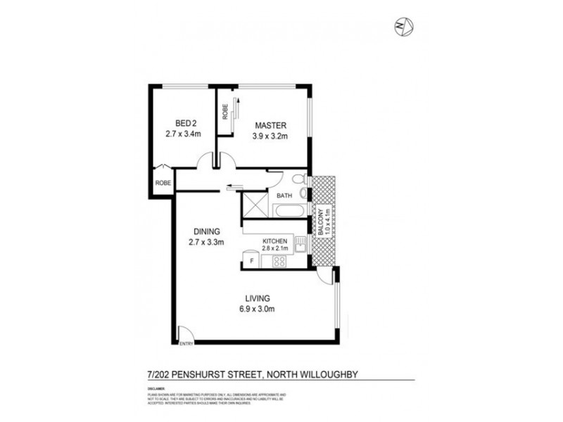 7/202  Penshurst Street, Willoughby NSW 2068 Floorplan