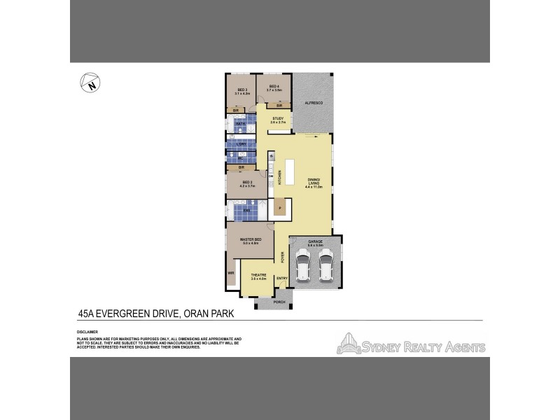 45A Evergreen Drive, Oran Park NSW 2570 Floorplan