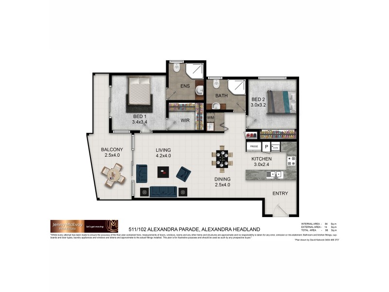 511/102 Alexandra Parade, Alexandra Headland QLD 4572 Floorplan