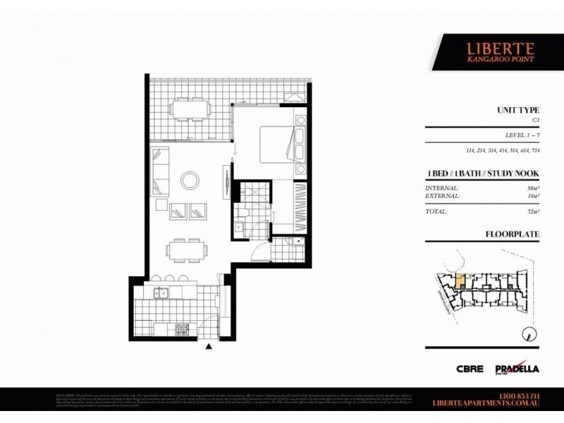 214/50 Connor Street, Kangaroo Point QLD 4169 Floorplan