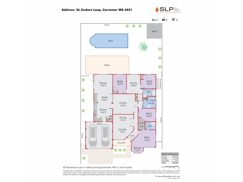 36 Jindare Loop, Carramar WA 6031 Floorplan
