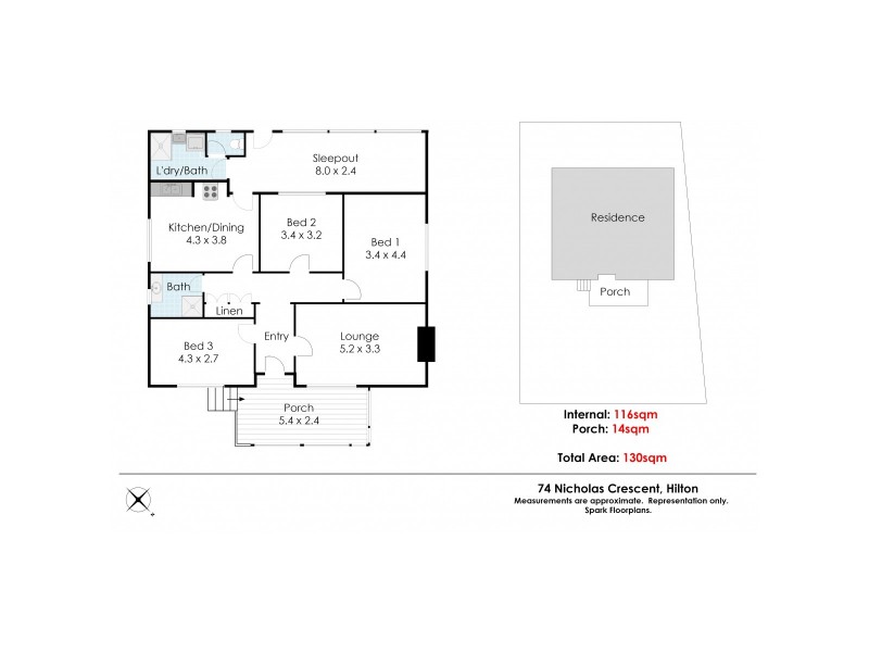 74 Nicholas Crescent, Hilton WA 6163 Floorplan