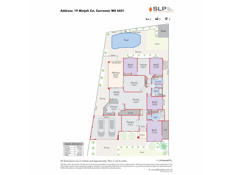 19 Minjah Circuit, Carramar WA 6031 Floorplan