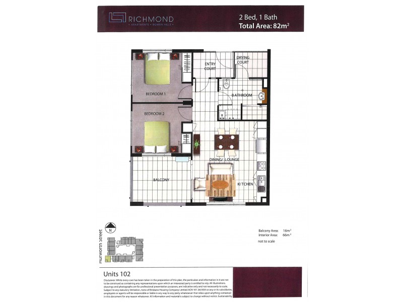 102/8 Hurworth Street, Bowen Hills QLD 4006 Floorplan