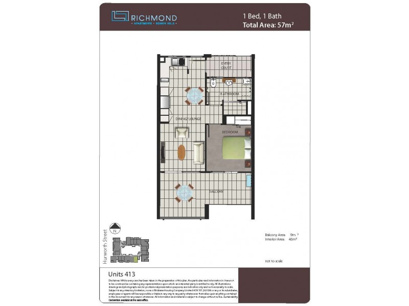 413/8 Hurworth Street, Bowen Hills QLD 4006 Floorplan